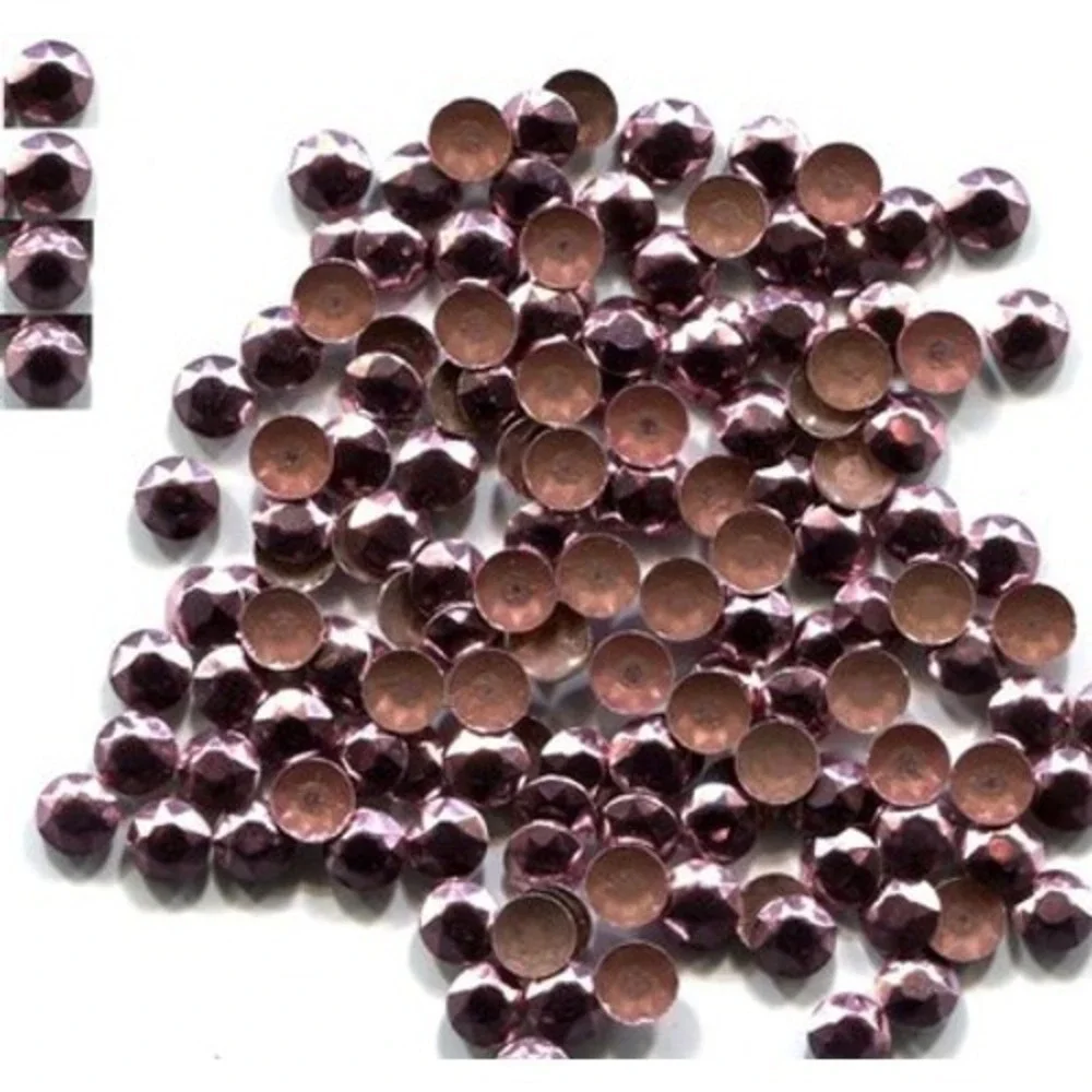 Rhinestuds‎ Faceted ROSE PINK 2mm Hot fix Iron on   2 Gross  288 Pieces